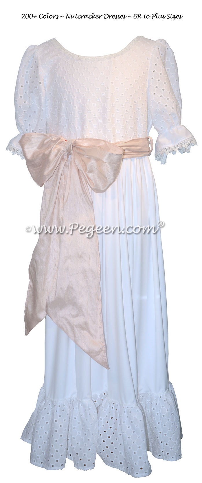 White Cotton Embroidery Nightgown for The Nutcracker