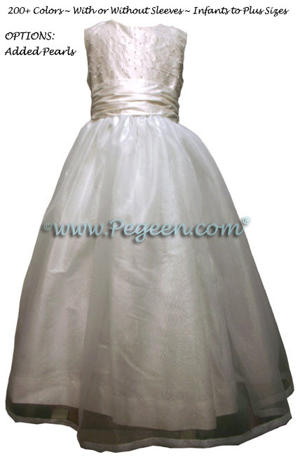 White communion dress with pearls Style 307