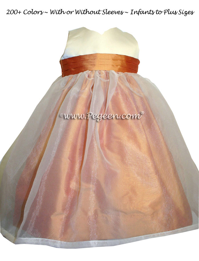 Custom Cantaloupe Flower Girl Dresses Style 309