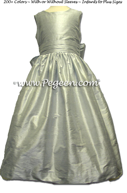 PLATINUM GRAYCUSTOM FLOWER GIRL DRESSES