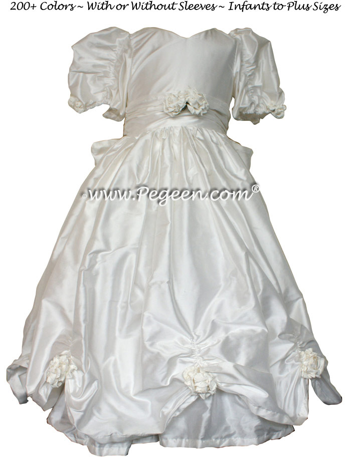 Antique White Silk Pageant Dresses Style 968