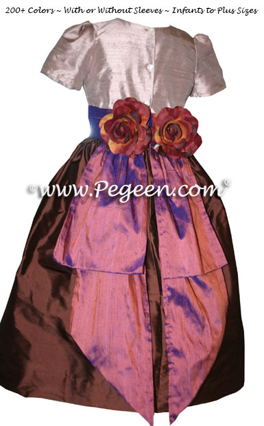 Jim Hjelm Matching Flower Girl Dresses in Raisin Style 383