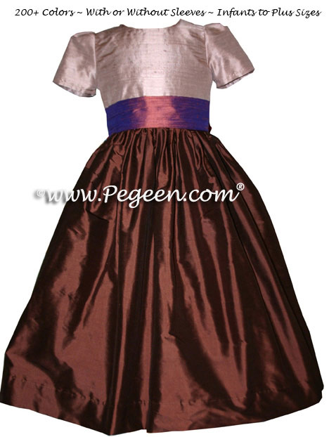 Jim Hjelm Matching Flower Girl Dresses in Raisin Style 383