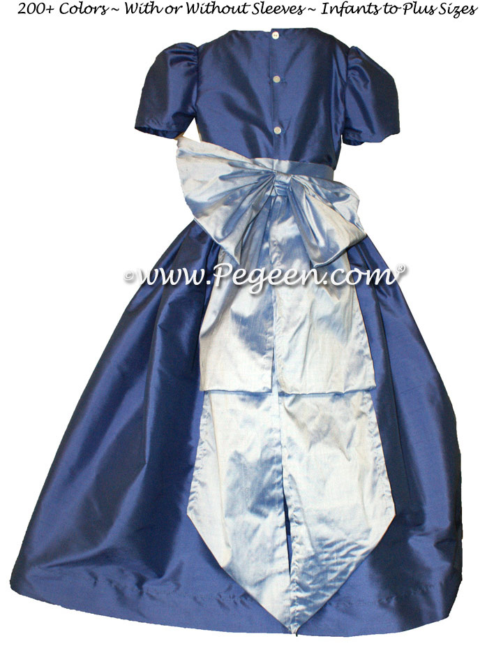 Blueberry and Wisteria silk flower girl dresses