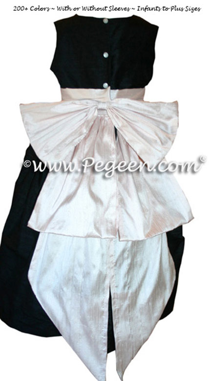 Black and blush pink junior bridesmaid dress | Pegeen