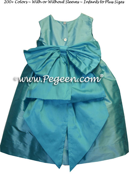 Tiffany Blue and Turquoise Silk Flower Girl Dresses Style 345 Tiffany Blue and Turquoise Silk Flower Girl Dresses Style 345