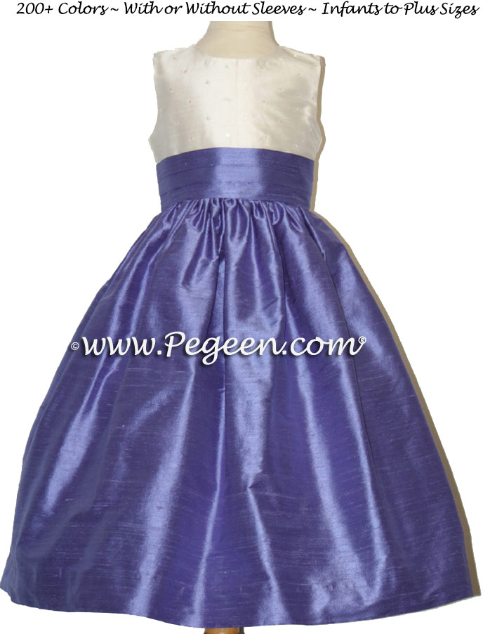 Viole junior bridesmaids dress with diamond sequins and flowers