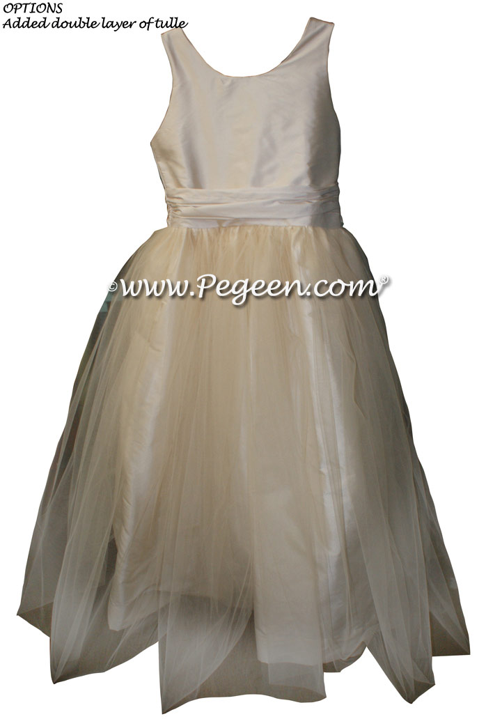 Flower Girl Dresses in Bisque (creme)