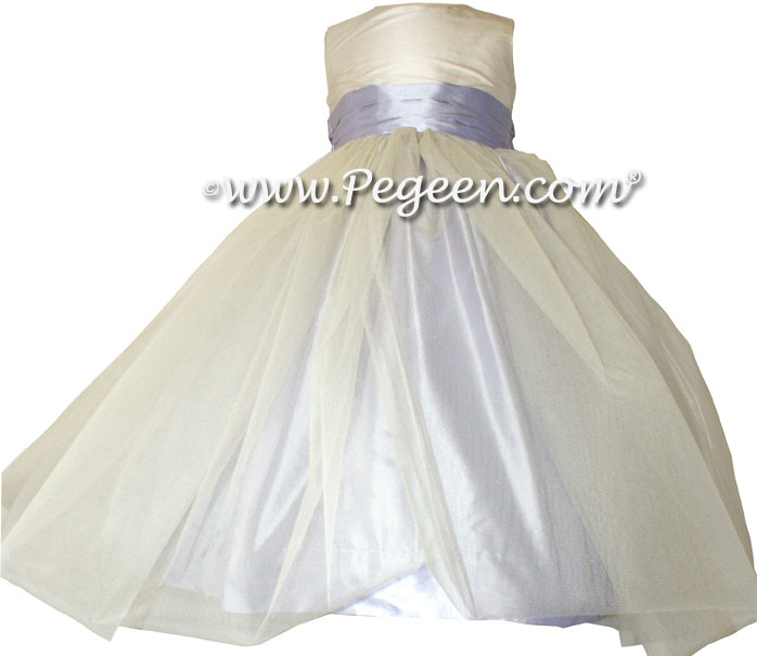 Light Orchid Silk Flower Girl Dresses Style 356 and Tulle