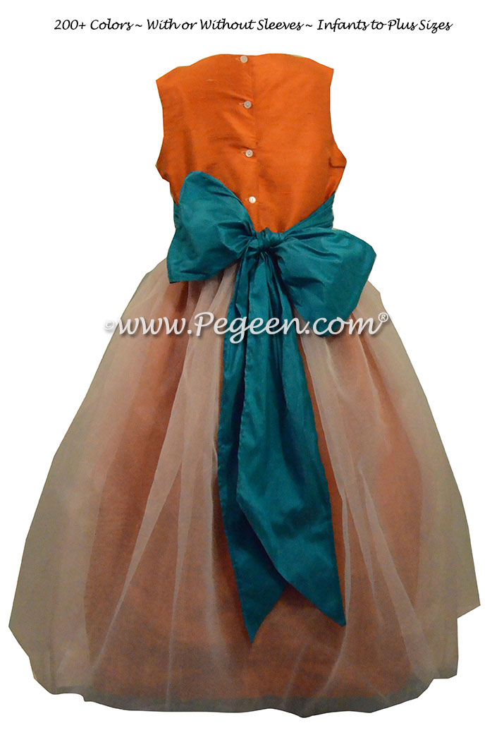 dark teal flower girl dresses