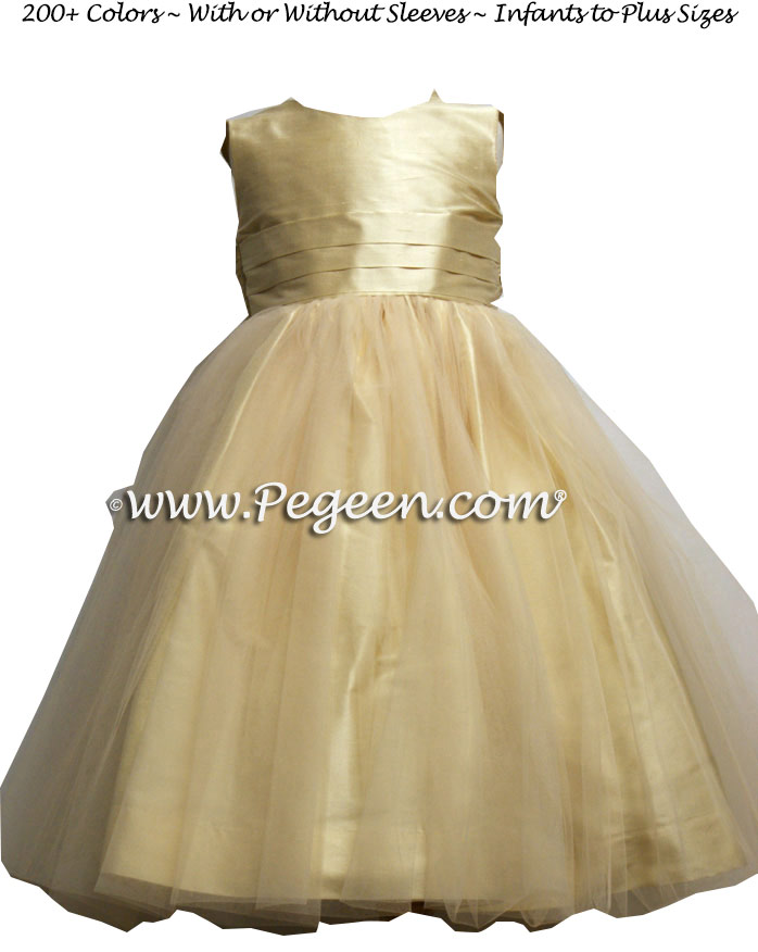 Pure Gold and Champagne tulle flower girl dresses style 356 Pure Gold and Champagne tulle flower girl dresses style 356