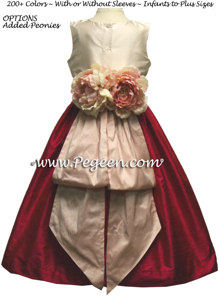 Raspberry, Shocking Pink and Shell Pink Flower Girl Dresses Style 383