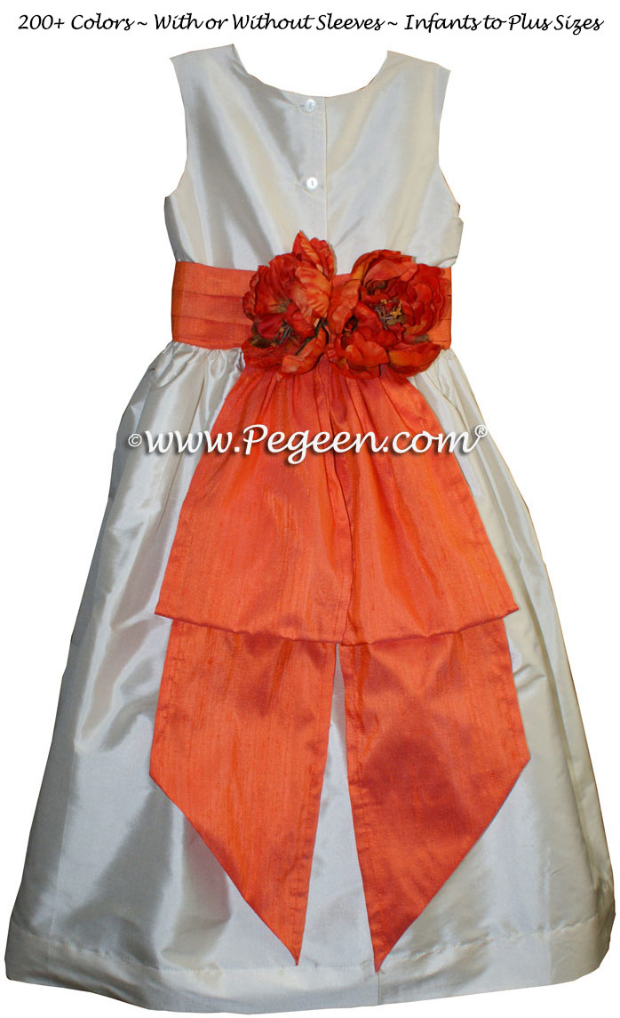 Flower Girl Dresses in Bisque and Orange - Classic Style 383