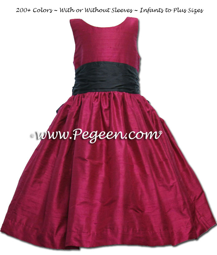 Beauty Cabernet  Red and Navy Jr Bridesmaid  Dress  Pegeen