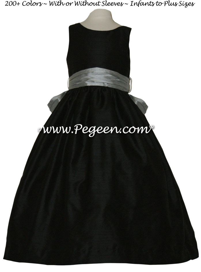 Morning gray and black Jr Bridesmaid dress style 388