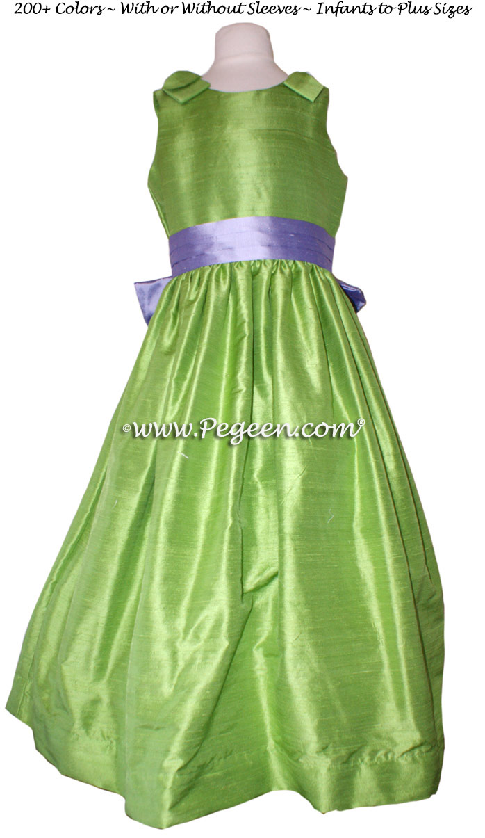 Apple Green and wisteria flower girl dresses Style 398 for Jr Bridesmaid