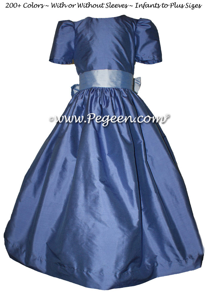 Blueberry and Wisteria silk flower girl dresses