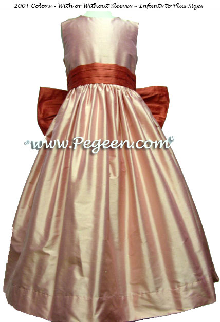 Lotus pink and spice matching Siri Inc. Flower Girl Dresses