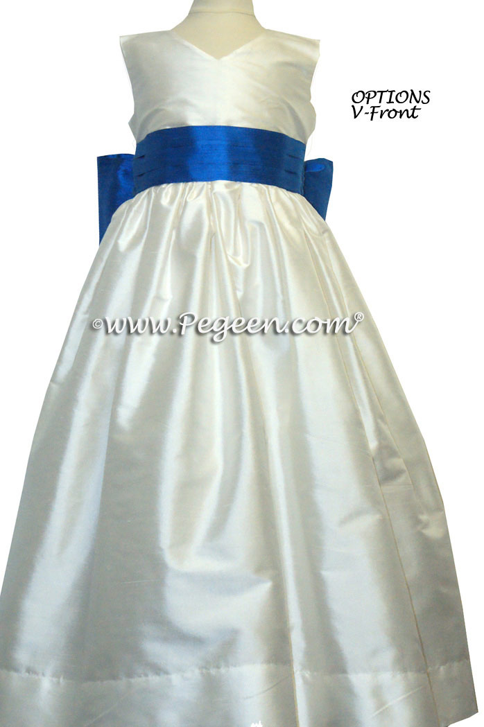 BISQUE AND SEMI-SWEET BROWN silk flower girl dresses