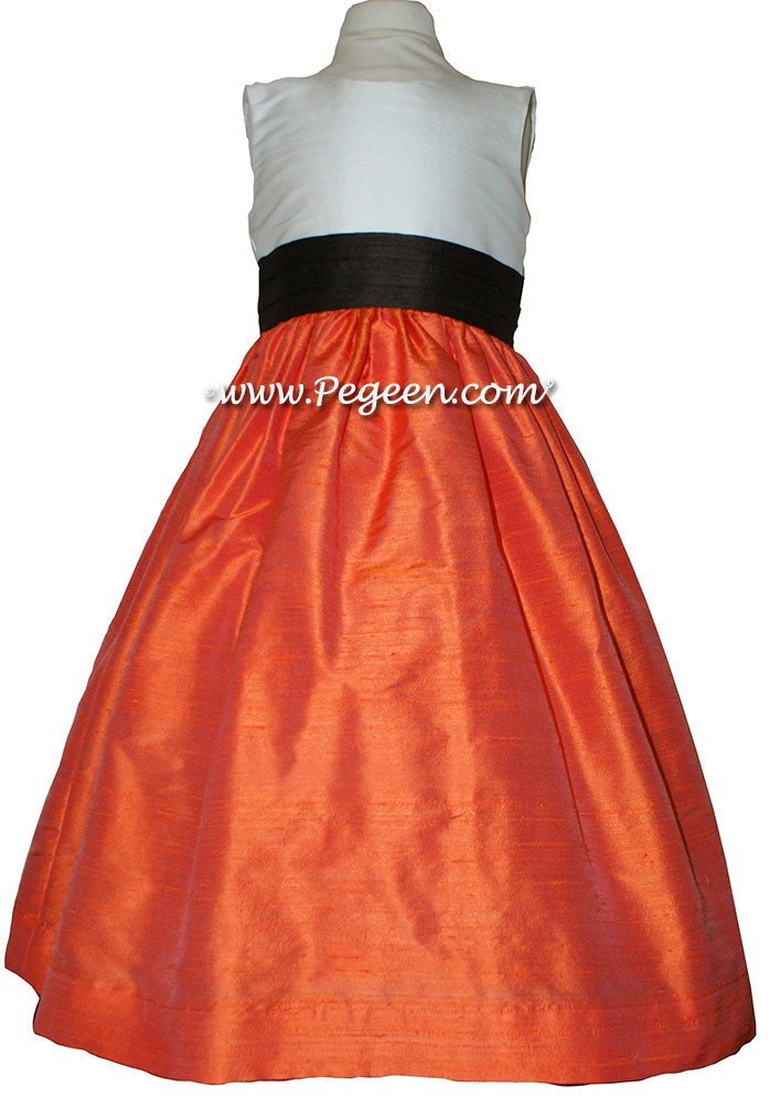 Mango Orange CUSTOM FLOWER GIRL DRESSES