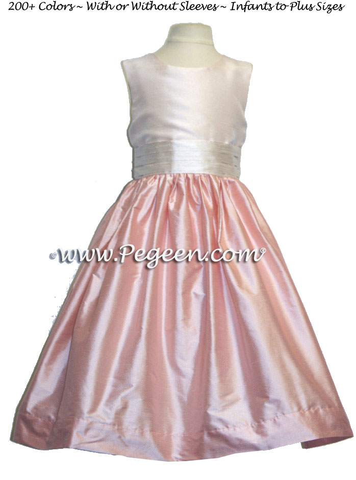 Baby Pink and Rum Pink PINK Silk flower girl dresses