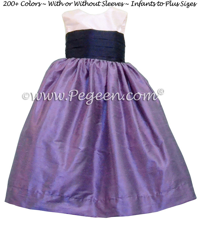 Flower Girl Dresses Style 398 Violet & Grape Silk | Pegeen