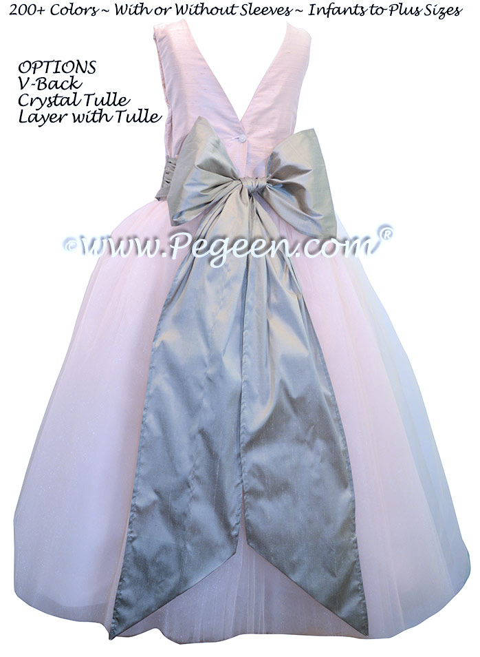 Champagne Pink and Platinum ballerina style with white tulle