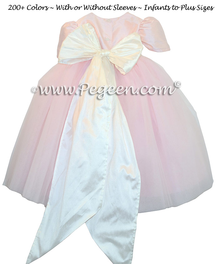 Peony Pink crystal tulle Flower Girl Dresses with Bolero Jacket