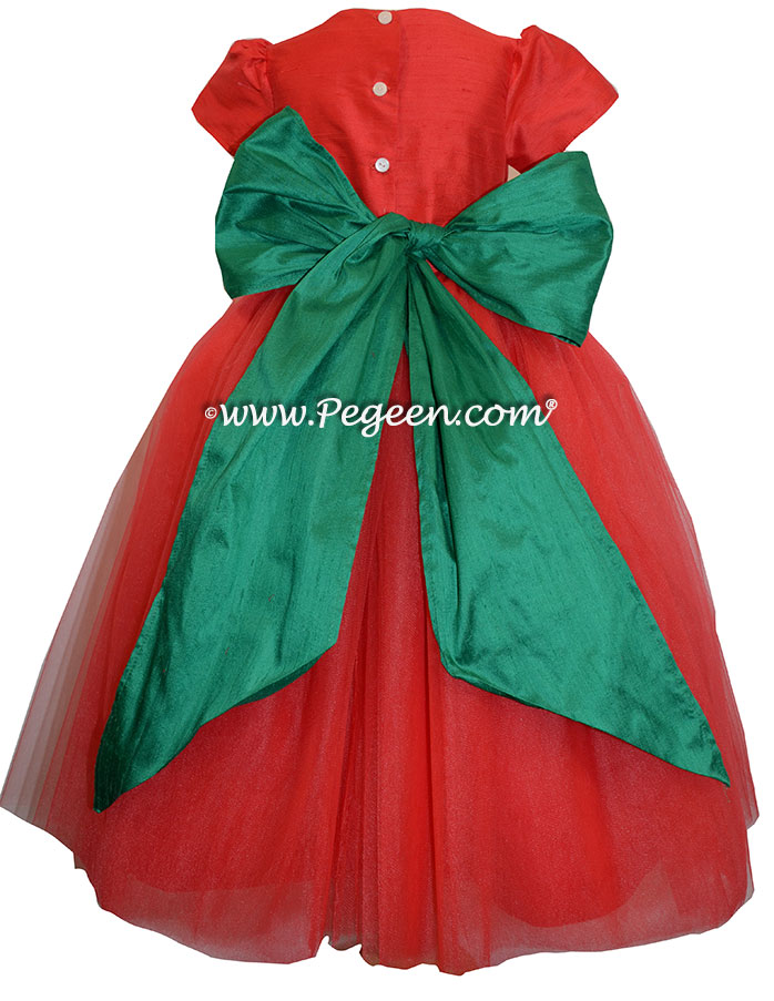 christmas red ballerina style FLOWER GIRL DRESSES with layers and layers of tulle