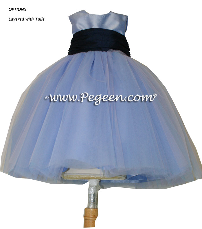 Wisteria and Navy Blue tulle ballerina FLOWER GIRL DRESSES - Degas style
