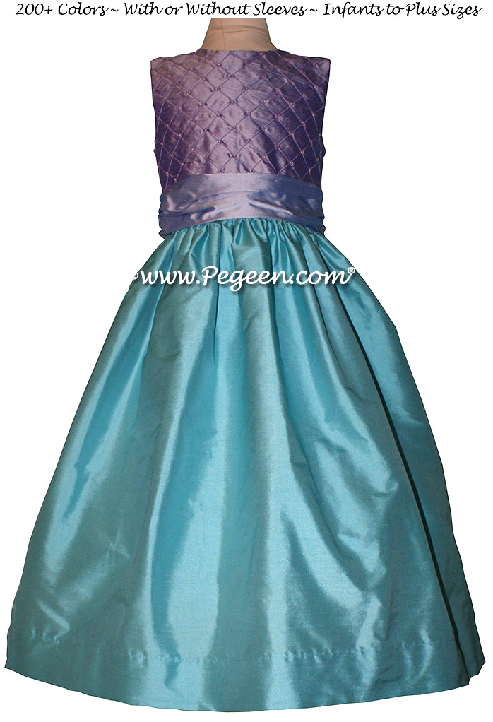 Flower girl dresses Bahama Breeze and Lavender Style 409 | Pegeen Flower girl dresses Bahama Breeze and Lavender Style 409 | Pegeen