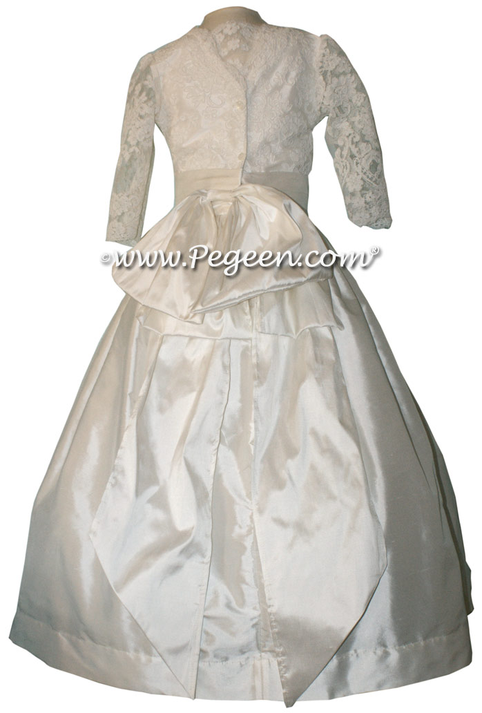 ALONCON LACE CUSTOM FIRST COMMUNION DRESS WITH LONG SLEEVES