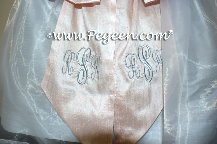 Steele Blue and Blush Pink Silk Flower Girl Dresses Style 694 Steele Blue and Blush Pink Silk Flower Girl Dresses Style 694