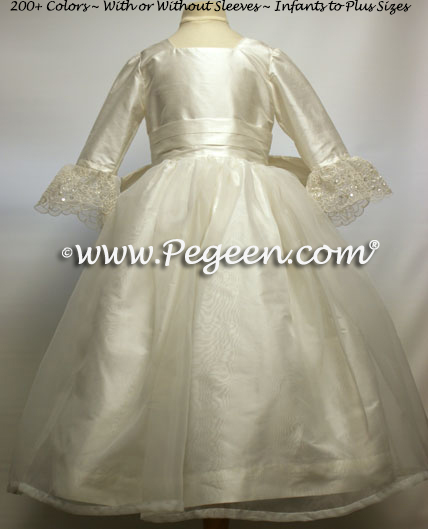 Antique White Silk Flower Girl Dresses Style 694 Antique White Silk Flower Girl Dresses Style 694