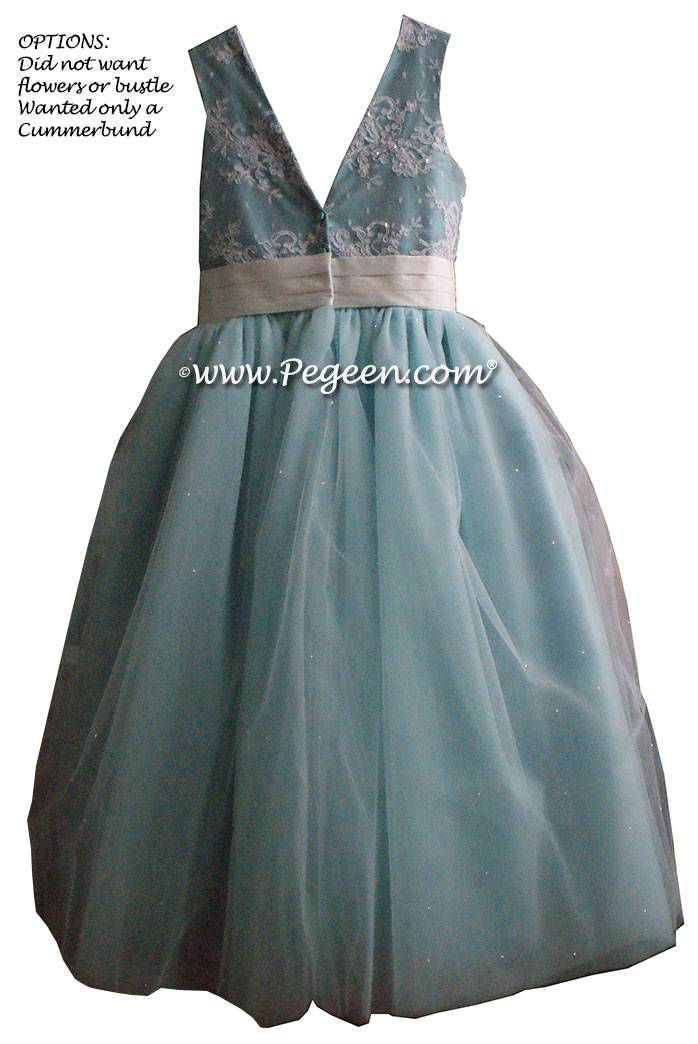 Tiffany Blue ballerina style Flower Girl Dresses with layers and layers of tulle