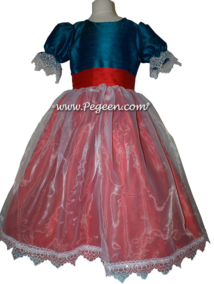 Peacock and Regal Purple flower girl dresses for a Nutcracker Performance - Style 703