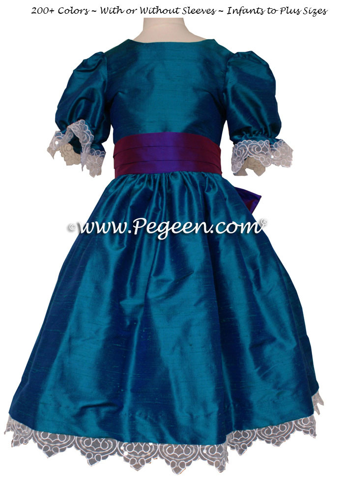 Peacock and Purple Prince Silk Clara Nutcracker Dress Style 745
