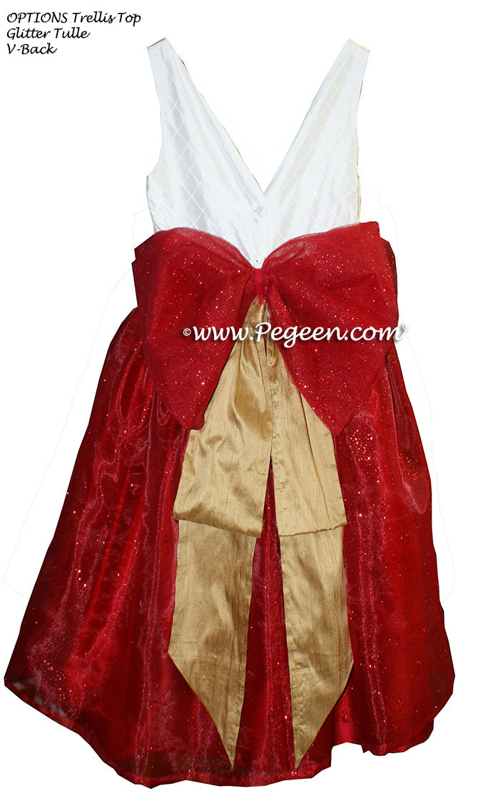 Christmas Red and Spun Gold Nutcracker Party Scene Dress Style 703 by Pegeen