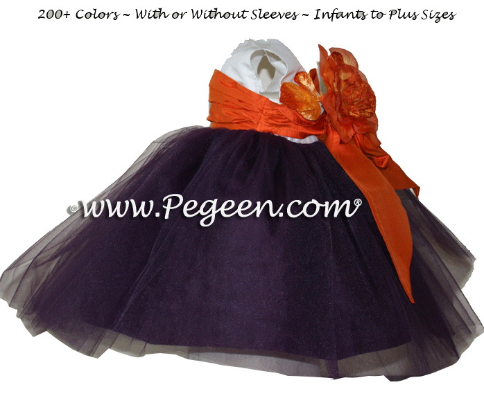 1000 Nights and New Carrot Orange organza Infant flower girl dress