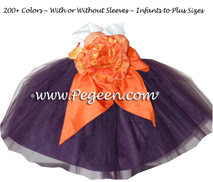 1000 Nights and New Carrot Orange organza Infant flower girl dress