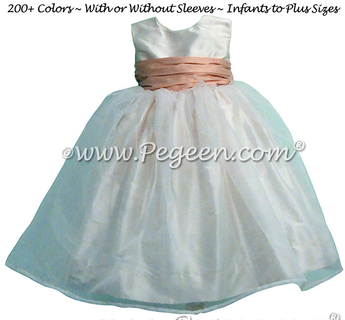 Ballet Pink and New Ivory Infant Flower Girl Dresses Style 802