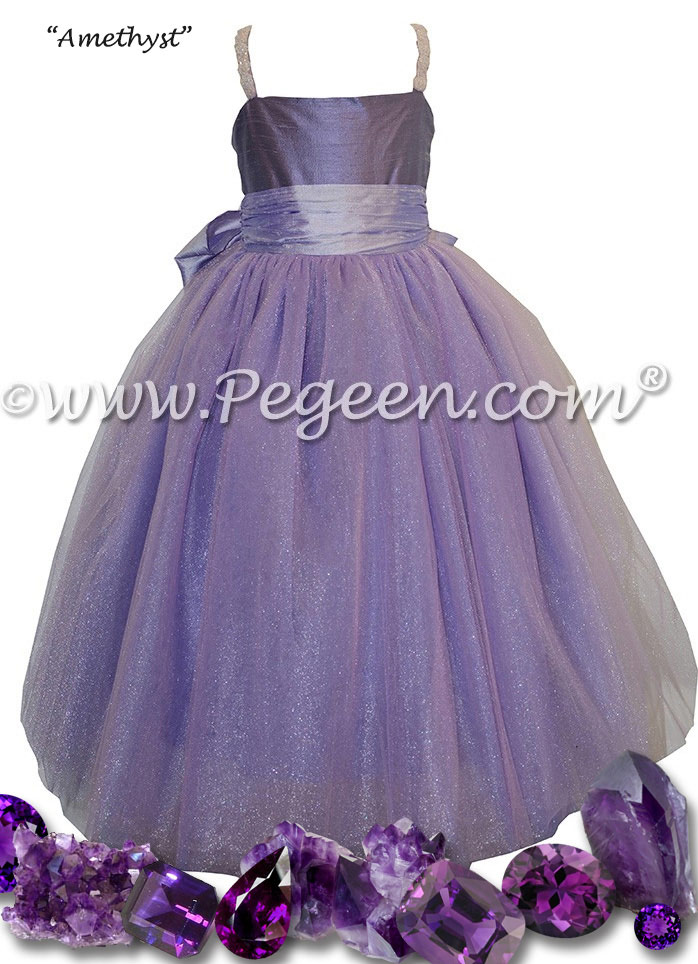Lilac and Periwinkle ballerina  style with Pegeen Signature Bustle with layers and layers of tulle