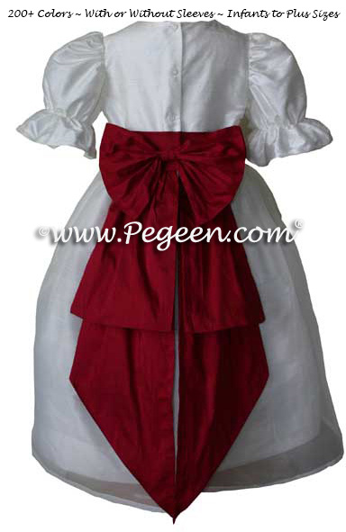 CRANBERRY CUSTOM FLOWER GIRL DRESSES 