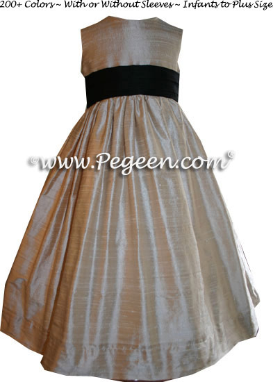 Black and Toffee Custom Flower Girl Dresses Black and Toffee Custom Flower Girl Dresses