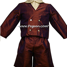 Style 212 Boys Ring Bearer Suit in Raisin and Bisque