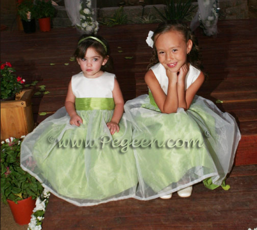 APPLE GREEN CUSTOM FLOWER GIRL DRESSES