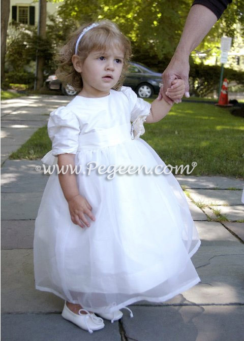 Pegeen Style 394 Antique white silk toddler flower girl dresses