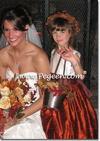 New Ivory, Mountain Fall and Chocolate Brown Flower Girl Dresses