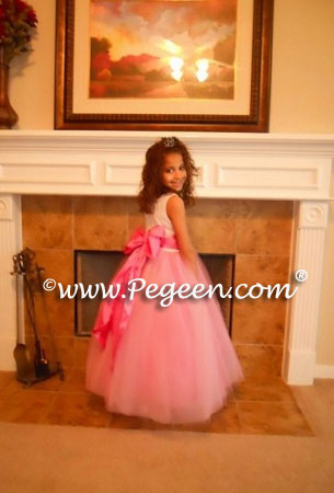 Gumdrop pink tulle flower girl dresses