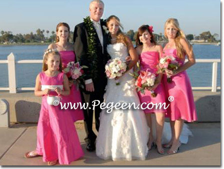 Hot Pink jr bridesmaid dresses